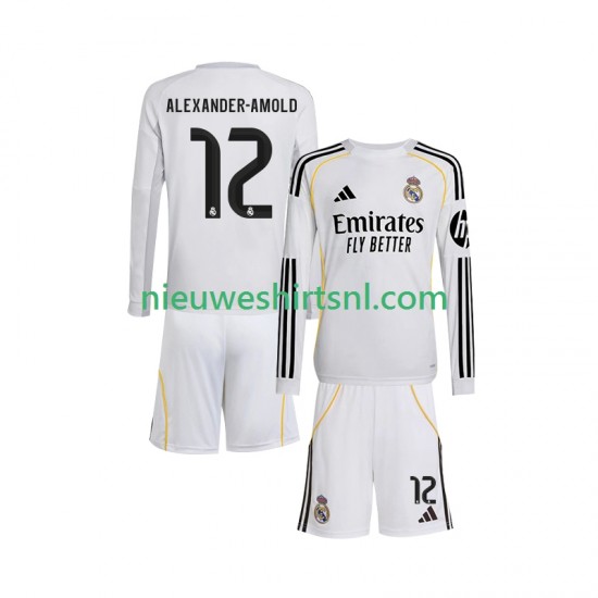 Real Madrid Kind Shirt met Bedrukking Trent Alexander-Arnold 12 Thuis 2025-2026 Lange Mouw