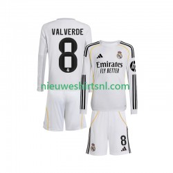 Real Madrid Kind Shirt met Bedrukking Valverde 8 Thuis 2025-2026 Lange Mouw