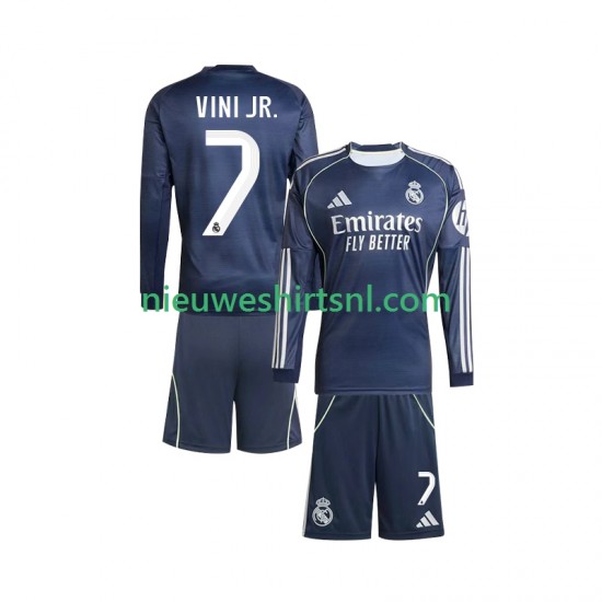 Real Madrid Kind Shirt met Bedrukking Vinicius Junior 7 Uit 2025-2026 Lange Mouw