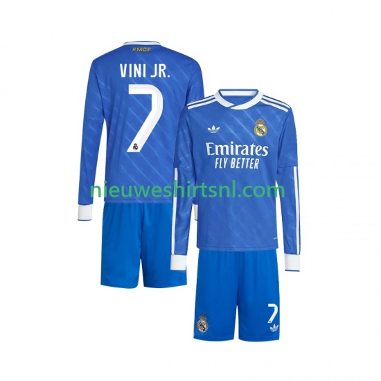 Real Madrid Kind Shirt met Bedrukking Vinicius Junior 7 Derde 2025-2026 Lange Mouw