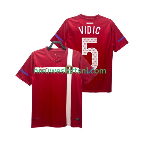 Servië Heren Shirt met Bedrukking VIDIC 5 Retro Thuis 2010 Korte Mouw
