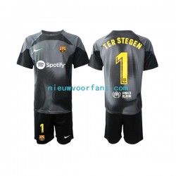 FC Barcelona Kind Shirt met Bedrukking Doelman Ter Stegen 1 Uit 2022-2023 Korte Mouw