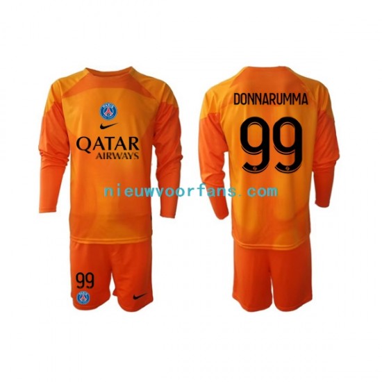 Paris Saint-Germain Kind Shirt met Bedrukking Doelman Donnarumma 99 Uit 2022-2023 Lange Mouw