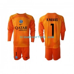 Paris Saint-Germain Kind Shirt met Bedrukking Doelman Keylor Navas 1 Uit 2022-2023 Lange Mouw