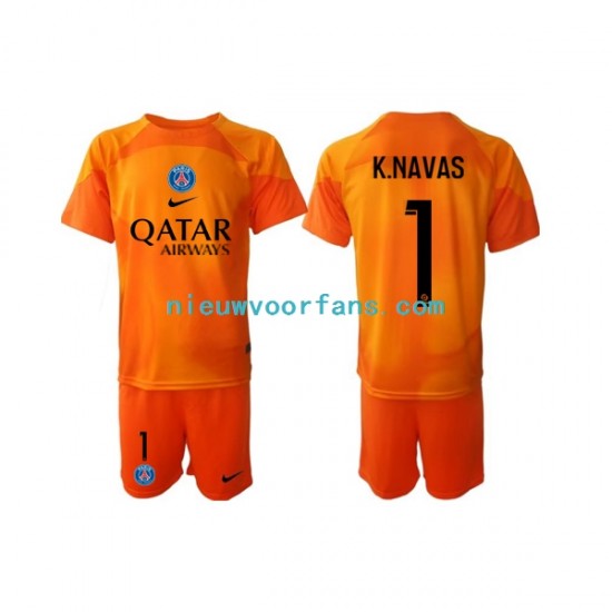 Paris Saint-Germain Kind Shirt met Bedrukking Doelman Keylor Navas 1 Uit 2022-2023 Korte Mouw