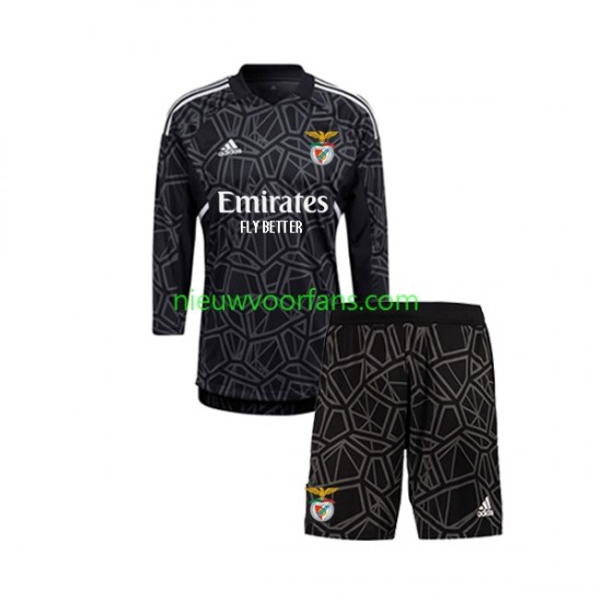 Benfica Kind Shirt met Bedrukking Doelman Uit 2022-2023 Lange Mouw