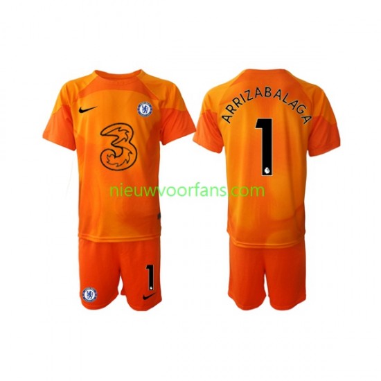Chelsea Kind Shirt met Bedrukking Doelman Kepa Arrizabalaga 1 Thuis 2022-2023 Korte Mouw