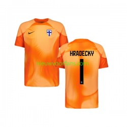 Finland Heren Shirt met Bedrukking Doelman HRADECKY 1 Thuis 2022-2023 Korte Mouw