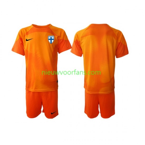 Finland Kind Shirt met Bedrukking Doelman Thuis 2022-2023 Korte Mouw