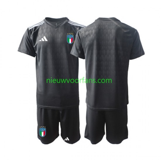 Italië Kind Shirt met Bedrukking Doelman Uit 2023 Korte Mouw