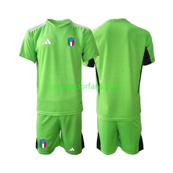 Italië Kind Shirt met Bedrukking Doelman Thuis 2023 Korte Mouw