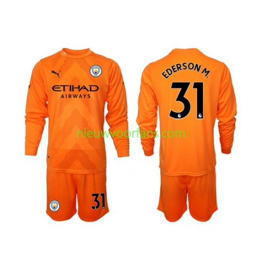 Manchester City Kind Shirt met Bedrukking Doelman Ederson M 31 Derde 2022-2023 Lange Mouw