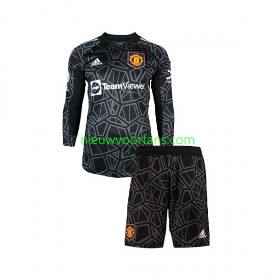 Manchester United Kind Shirt met Bedrukking Doelman Uit 2022-2023 Lange Mouw
