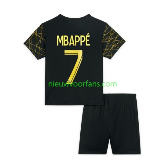 Paris Saint-Germain Kind Shirt met Bedrukking Mbappé 7 Vierde 2022-2023 Korte Mouw