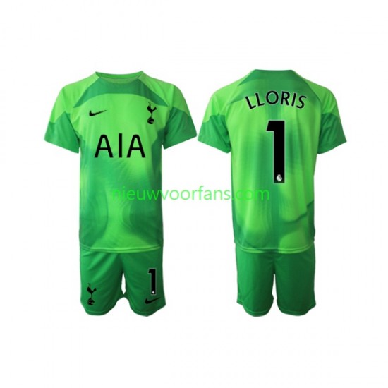 Tottenham Hotspur Kind Shirt met Bedrukking Doelman Hugo Lloris 1 Uit 2022-2023 Korte Mouw