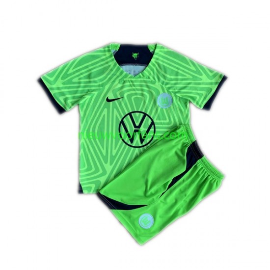 VfL Wolfsburg Kind Shirt met Bedrukking Thuis 2022-2023 Korte Mouw