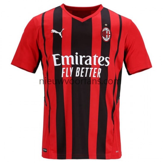 AC Milan Heren Shirt met Bedrukking Thuis 2021-2022 Korte Mouw