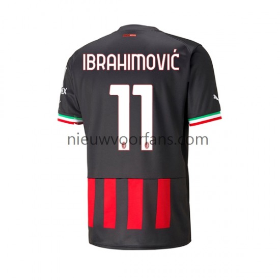 AC Milan Heren Shirt met Bedrukking Ibrahimović 11 Thuis 2022-2023 Korte Mouw