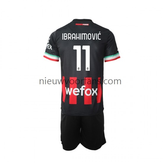 AC Milan Kind Shirt met Bedrukking Ibrahimović 11 Thuis 2022-2023 Korte Mouw