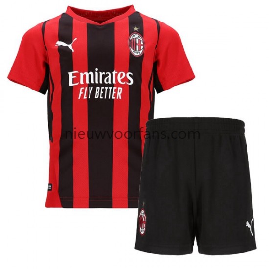 AC Milan Kind Shirt met Bedrukking Thuis 2021-2022 Korte Mouw