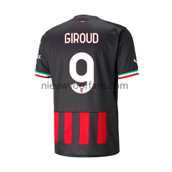 AC Milan Heren Shirt met Bedrukking Olivier Giroud 9 Thuis 2022-2023 Korte Mouw