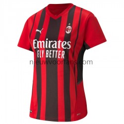 AC Milan Dames Shirt met Bedrukking Thuis 2021-2022 Korte Mouw