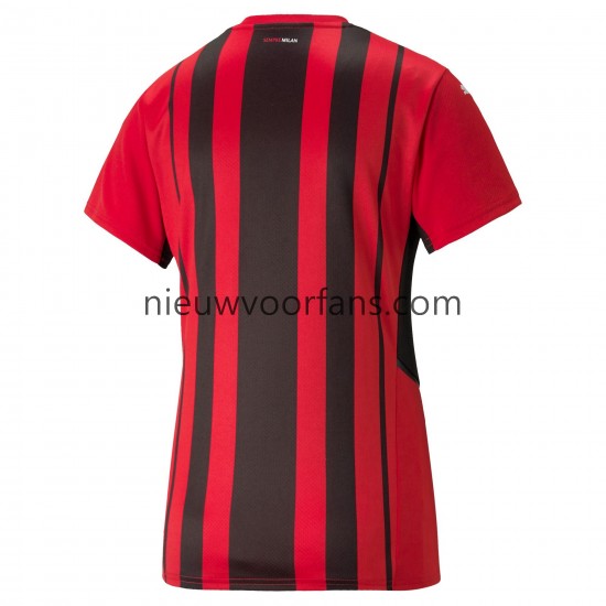 AC Milan Dames Shirt met Bedrukking Thuis 2021-2022 Korte Mouw