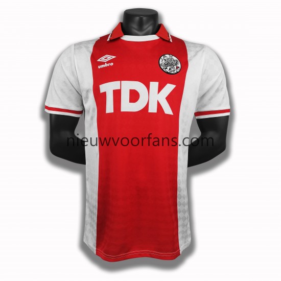 AFC Ajax Heren Shirt met Bedrukking 1990 Retro Thuis Korte Mouw