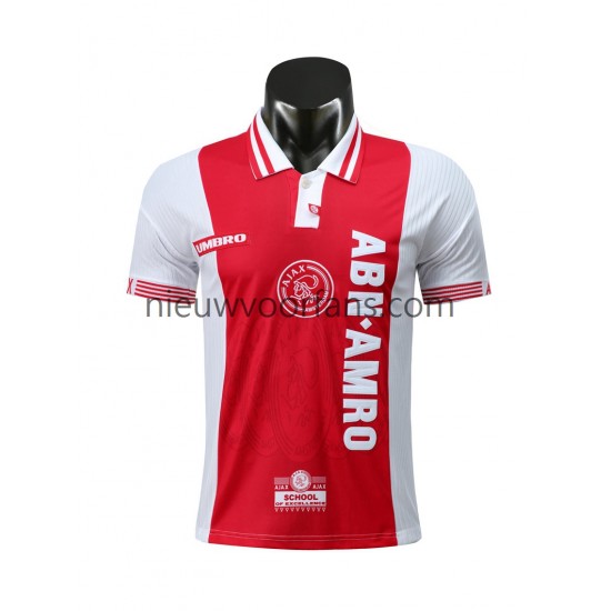 AFC Ajax Heren Shirt met Bedrukking 1997-1998 Retro Thuis Korte Mouw