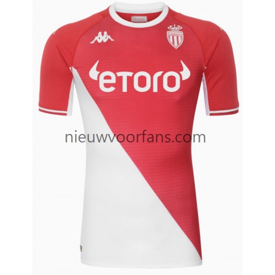 AS Monaco Heren Shirt met Bedrukking Thuis 2021-2022 Korte Mouw