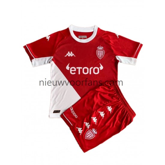 AS Monaco Kind Shirt met Bedrukking Thuis 2021-2022 Korte Mouw