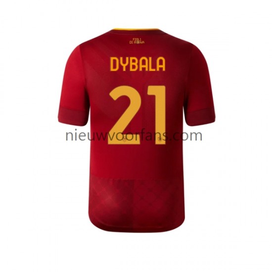 AS Roma Heren Shirt met Bedrukking Dybala 21 Thuis 2022-2023 Korte Mouw