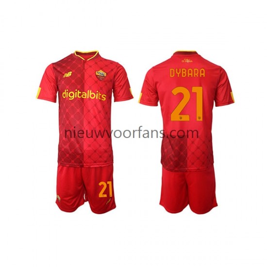 AS Roma Kind Shirt met Bedrukking Paulo Dybala 21 Thuis 2022-2023 Korte Mouw