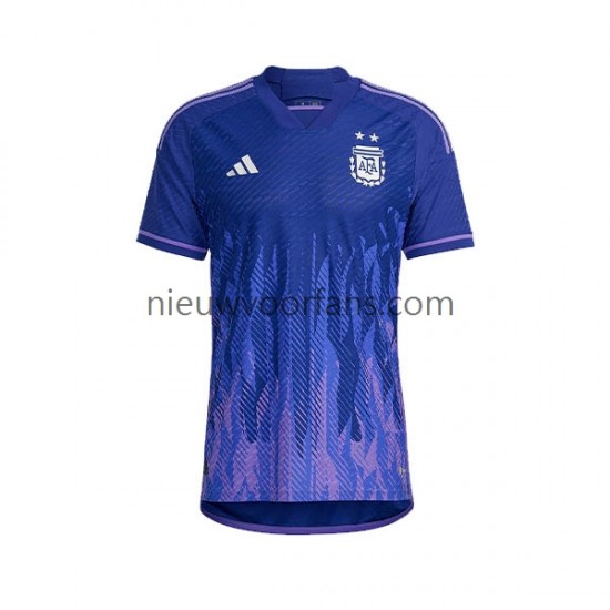 Argentinië Heren Shirt met Bedrukking Uit WK 2022 Korte Mouw