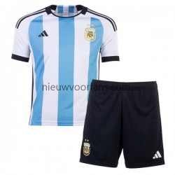 Argentinië Kind Shirt met Bedrukking Thuis WK 2022 Korte Mouw