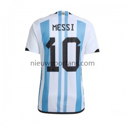 Argentinië Heren Shirt met Bedrukking Lionel Messi 10 Thuis WK 2022 Korte Mouw