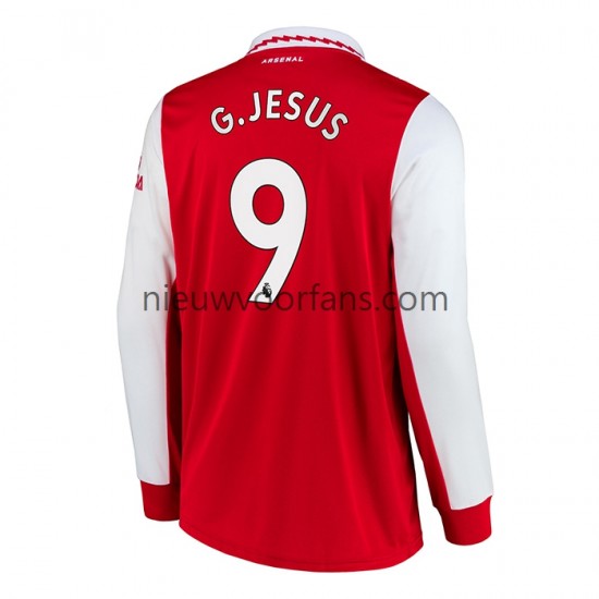 Arsenal Heren Shirt met Bedrukking Gabriel Jesus 9 Thuis 2022-2023 Lange Mouw