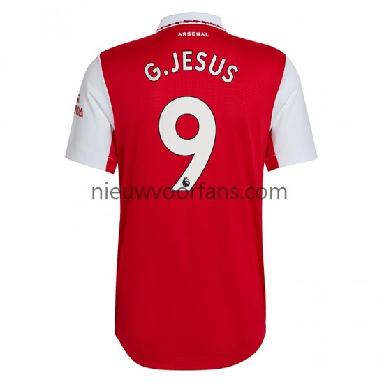 Arsenal Heren Shirt met Bedrukking Gabriel Jesus 9 Thuis 2022-2023 Korte Mouw