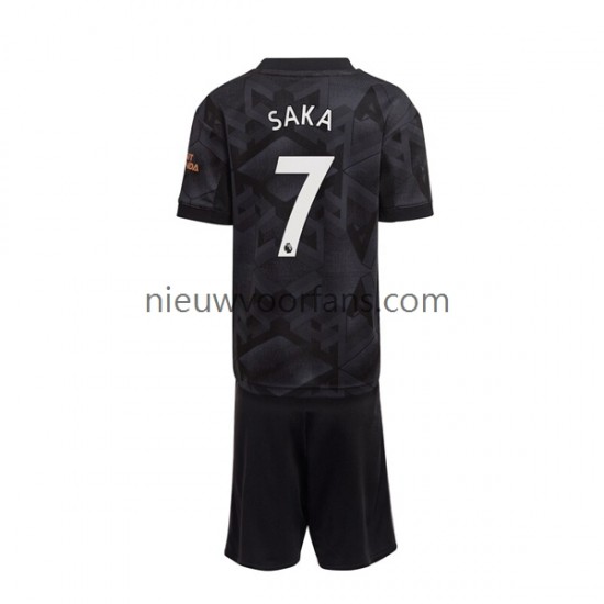 Arsenal Kind Shirt met Bedrukking Saka 7 Uit 2022-2023 Korte Mouw