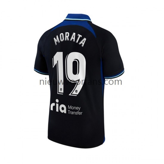 Atlético Madrid Heren Shirt met Bedrukking Alvaro Morata 19 Uit 2022-2023 Korte Mouw