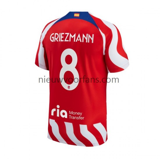 Atlético Madrid Heren Shirt met Bedrukking Antoine Griezmann 8 Thuis 2022-2023 Korte Mouw