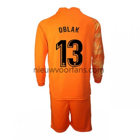 Atlético Madrid Kind Shirt met Bedrukking Doelman Jan Oblak 13 Thuis 2021-2022 Lange Mouw