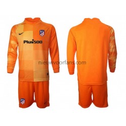 Atlético Madrid Kind Shirt met Bedrukking Doelman Thuis 2021-2022 Lange Mouw
