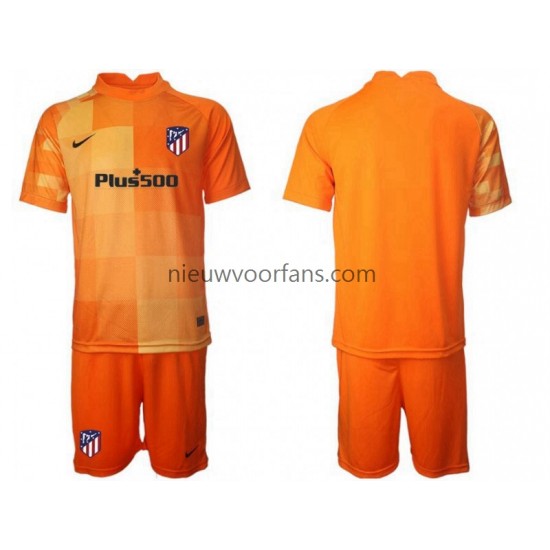 Atlético Madrid Kind Shirt met Bedrukking Doelman Thuis 2021-2022 Korte Mouw