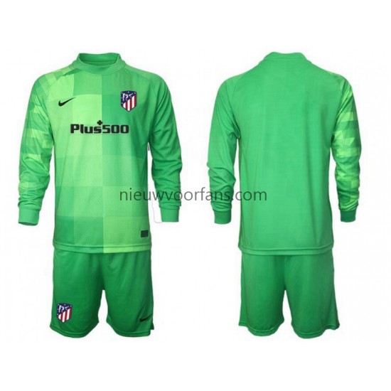 Atlético Madrid Kind Shirt met Bedrukking Doelman Derde 2021-2022 Lange Mouw