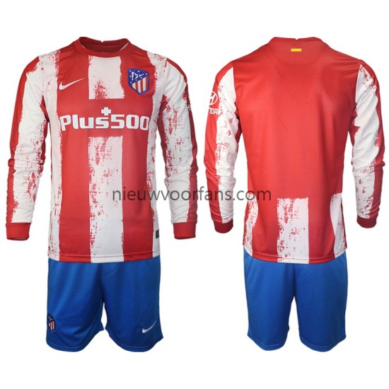 Atlético Madrid Kind Shirt met Bedrukking Thuis 2021-2022 Lange Mouw