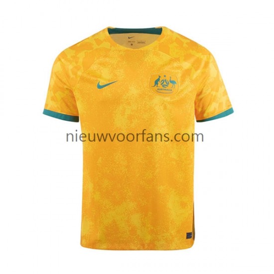 Australië Heren Shirt met Bedrukking Thuis WK 2022 Korte Mouw