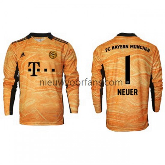 FC Bayern München Heren Shirt met Bedrukking Doelman Manuel Neuer 1 Thuis 2021-2022 Lange Mouw