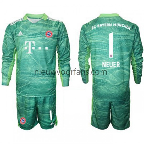 FC Bayern München Kind Shirt met Bedrukking Doelman Manuel Neuer 1 Derde 2021-2022 Lange Mouw