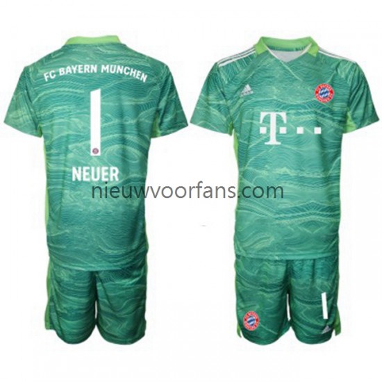 FC Bayern München Kind Shirt met Bedrukking Doelman Manuel Neuer 1 Derde 2021-2022 Korte Mouw